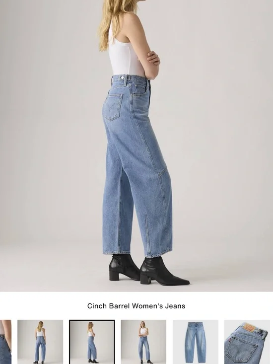 Levi’s cinched barrel medium blue wash jean size 27x31 - Picture 3 of 9